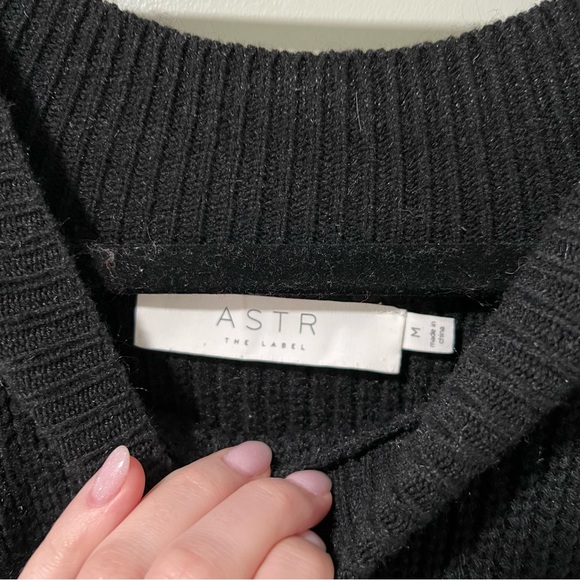 ASTR the Label Black Cold Shoulder Sweater - Picture 3 of 8